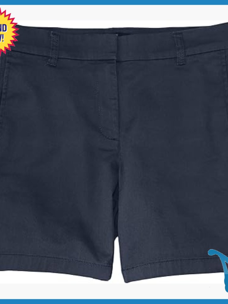 7-Inch Stretch Chino Shorts, Mid-Rise Casual Fit With Belt Loops